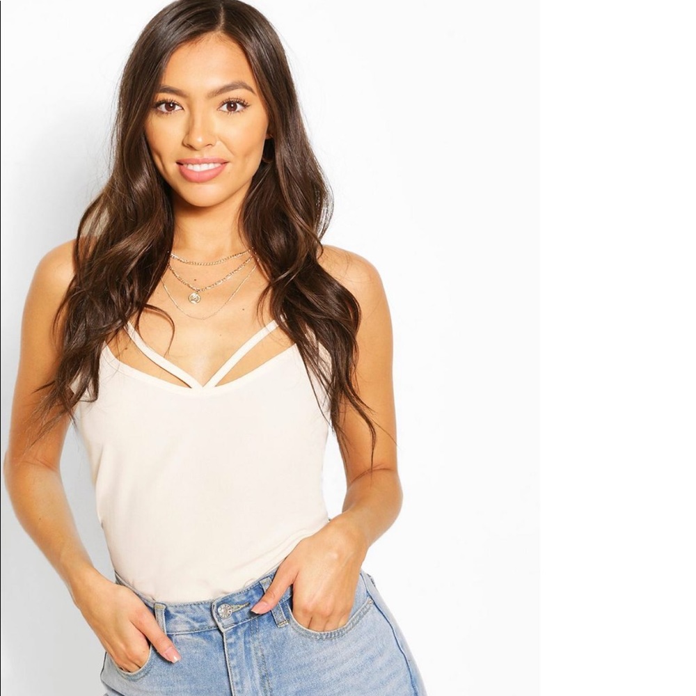 Champagne cut out cami